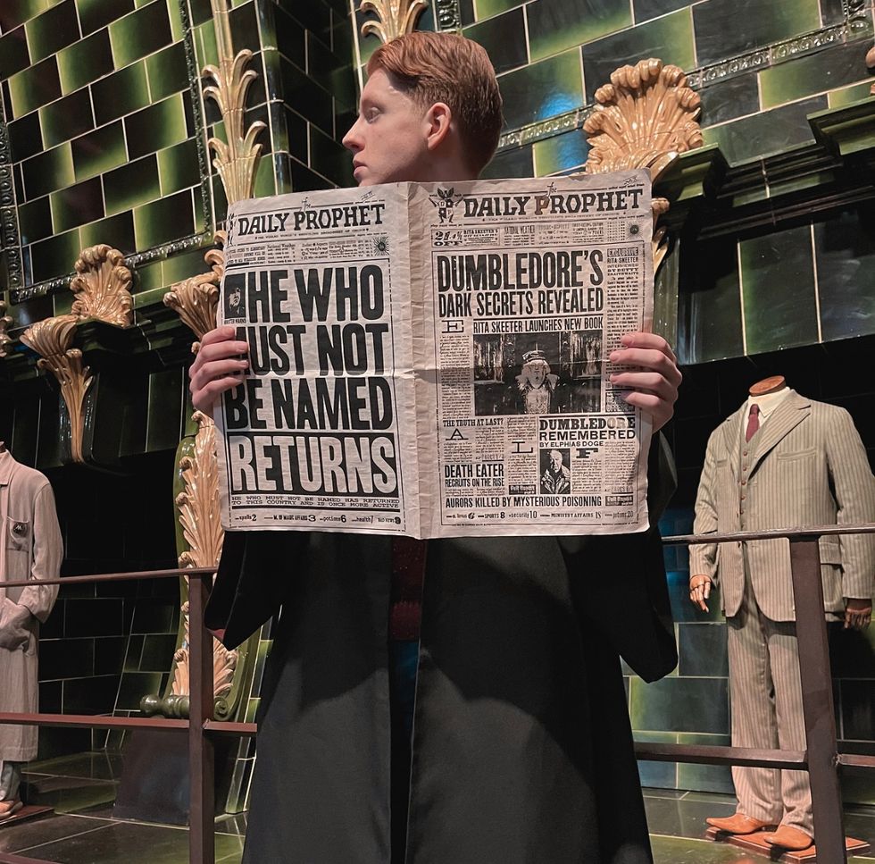 Man with newspaper