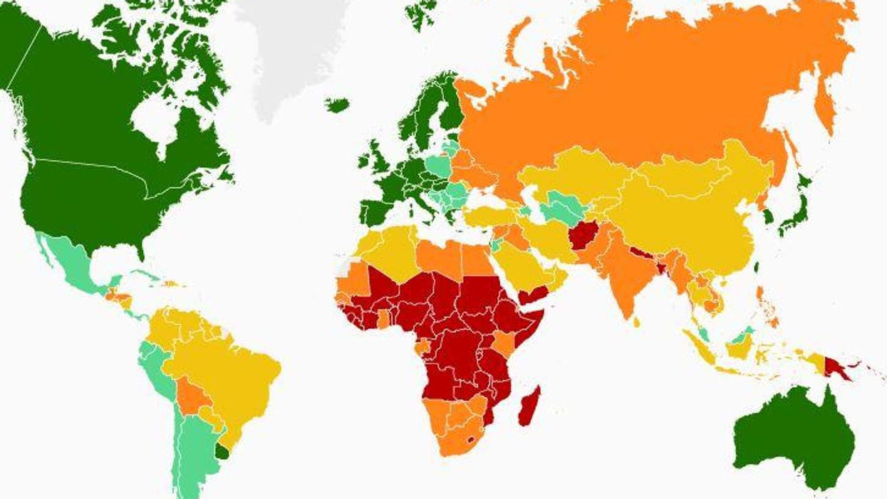 Map of the healthiest (and unhealthiest) countries