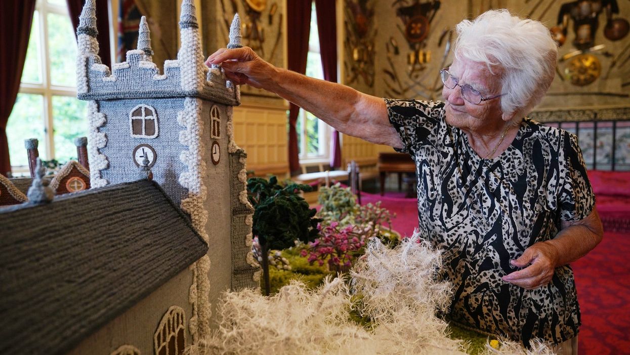 Margaret Seaman with her creation