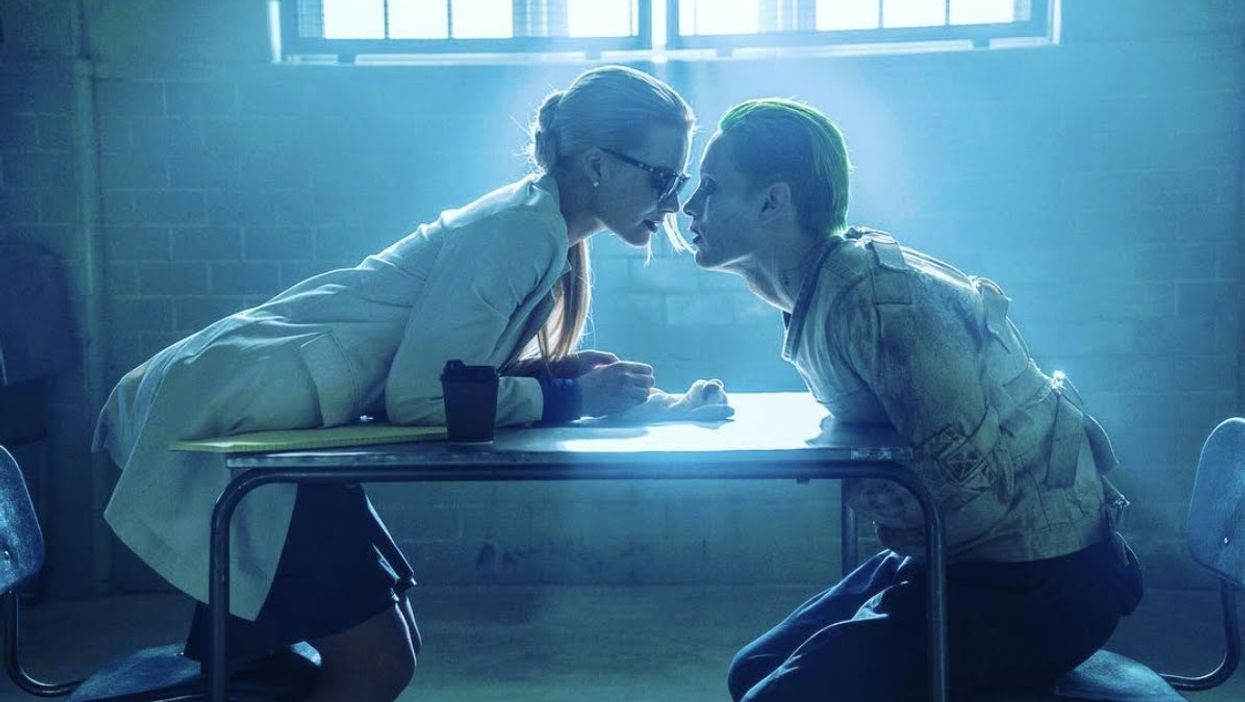 Margot Robbie and Jared Leto as Harley Quinn and The Joker in Suicide Squad.