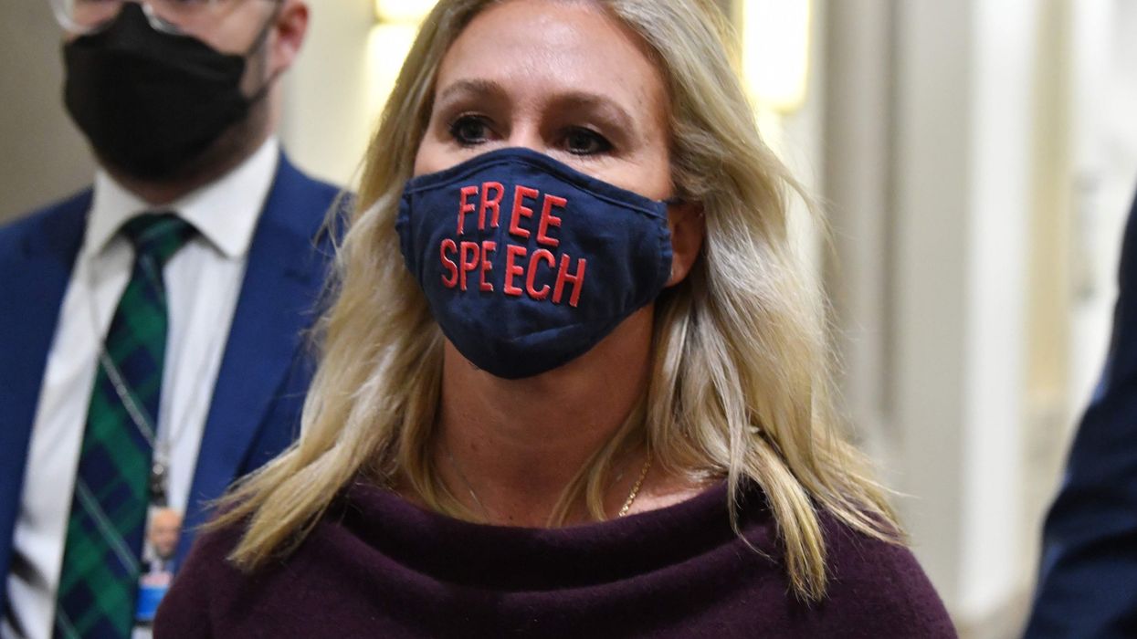 <p>Marjorie Taylor Greene is facing opposition from her own party following her strong record of making inflammatory comments that arguably incite violence</p>