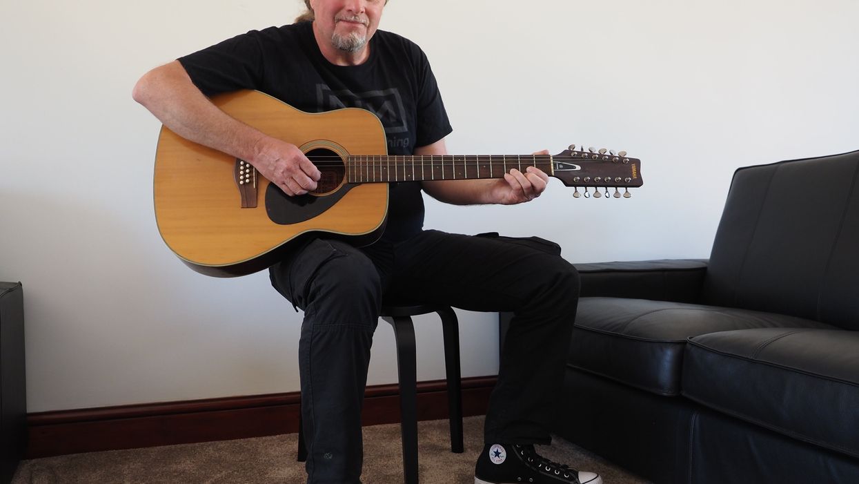 Mark Barrett, nephew of Syd Barrett, with the guitar once owned by the Pink Floyd founder member (Chris Parnham/PA)