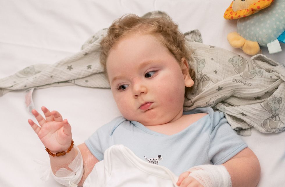 Marley Powell recovers at Sheffield Children\u2019s Hospital having received the \u2018most expensive drug in the world\u2019 (Joe Giddens/PA)