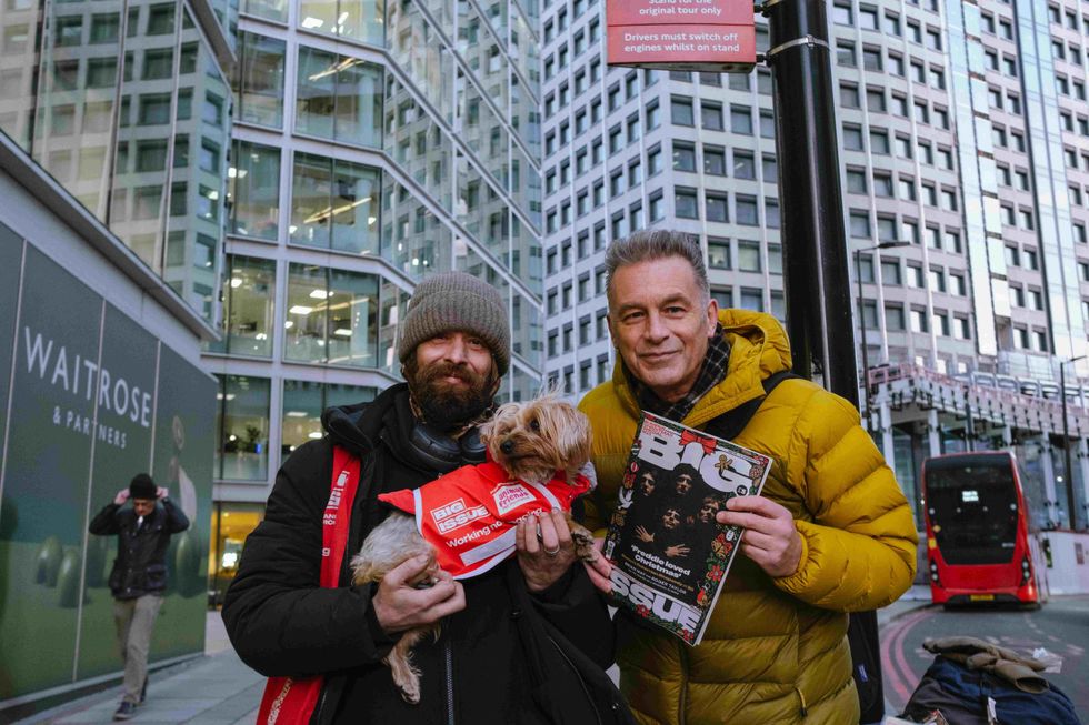Deck the paws! Big Issue tabards help vendors’ dogs keep warm this Christmas