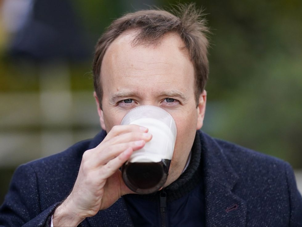 <p>Matt Hancock quenched his thirst with what was to become a controversial pint</p>