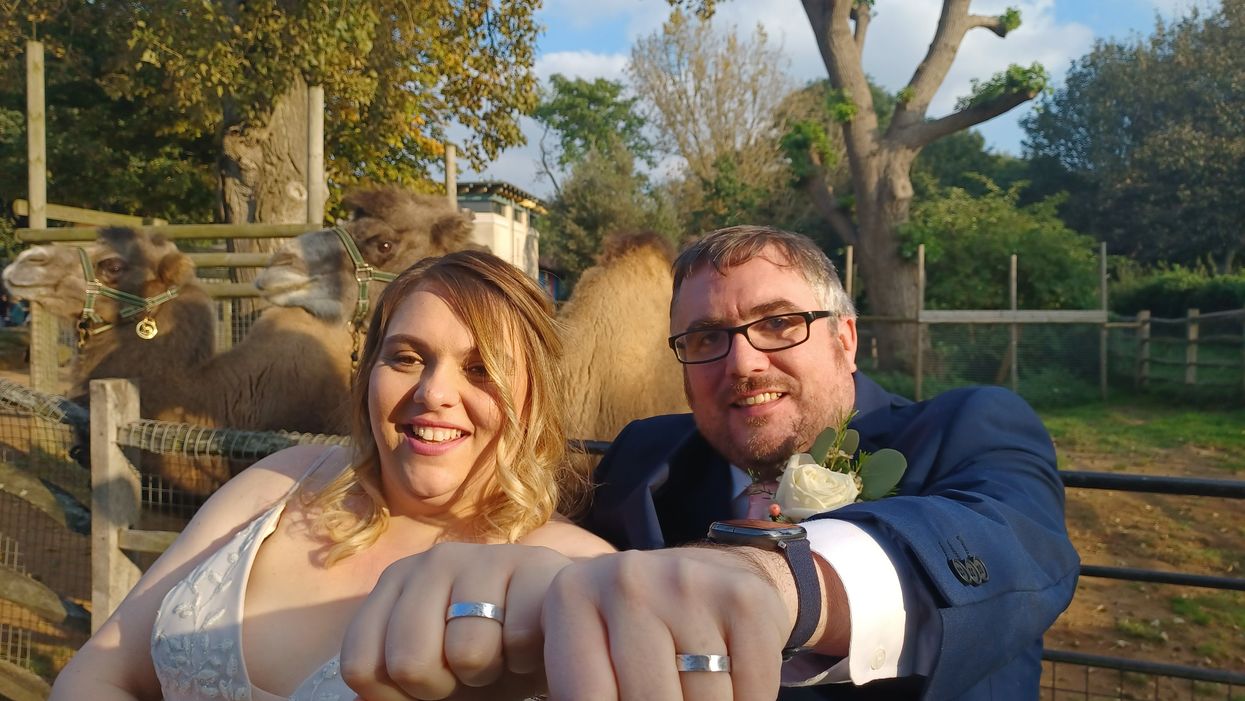 Matt Robbins and Alison Russell got married at London Zoo with a pair of special rings (PA) (Zoological Society of London)