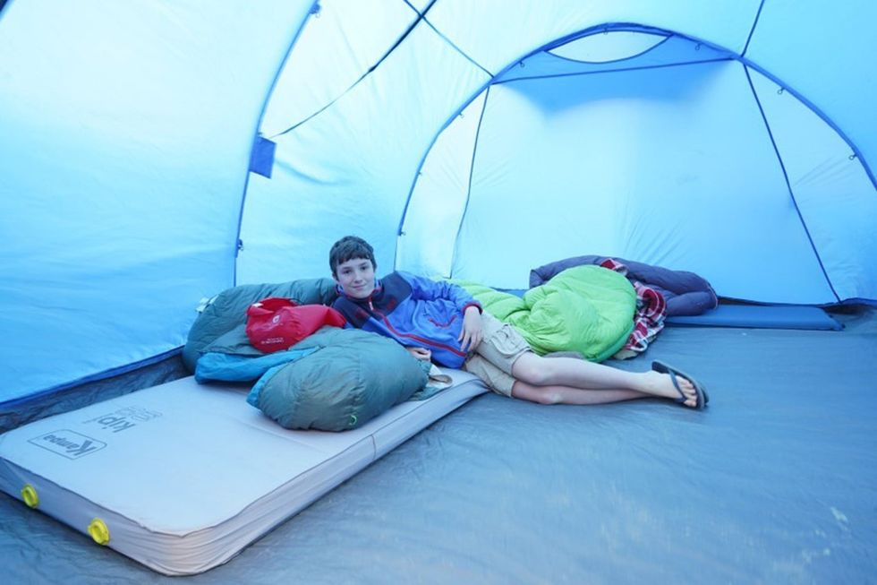 Max Woosey camped out in all sorts of bad weather during his 12-month adventure (Woosey family/PA).