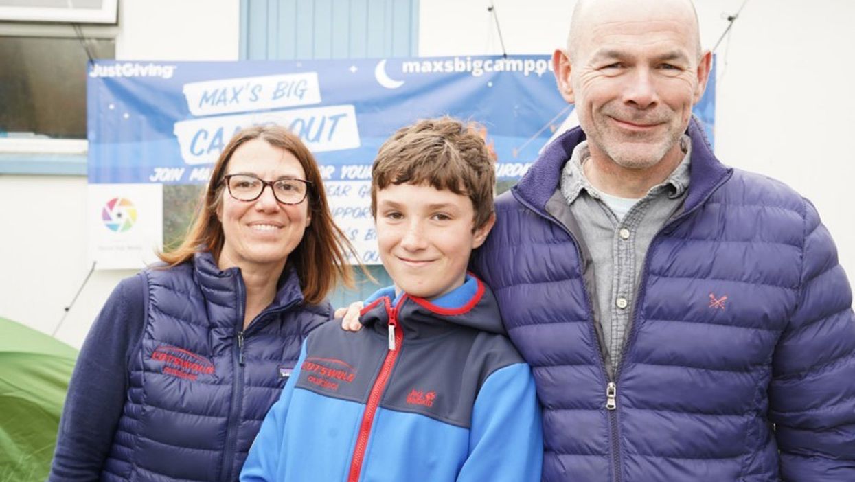 Max Woosey with his parents