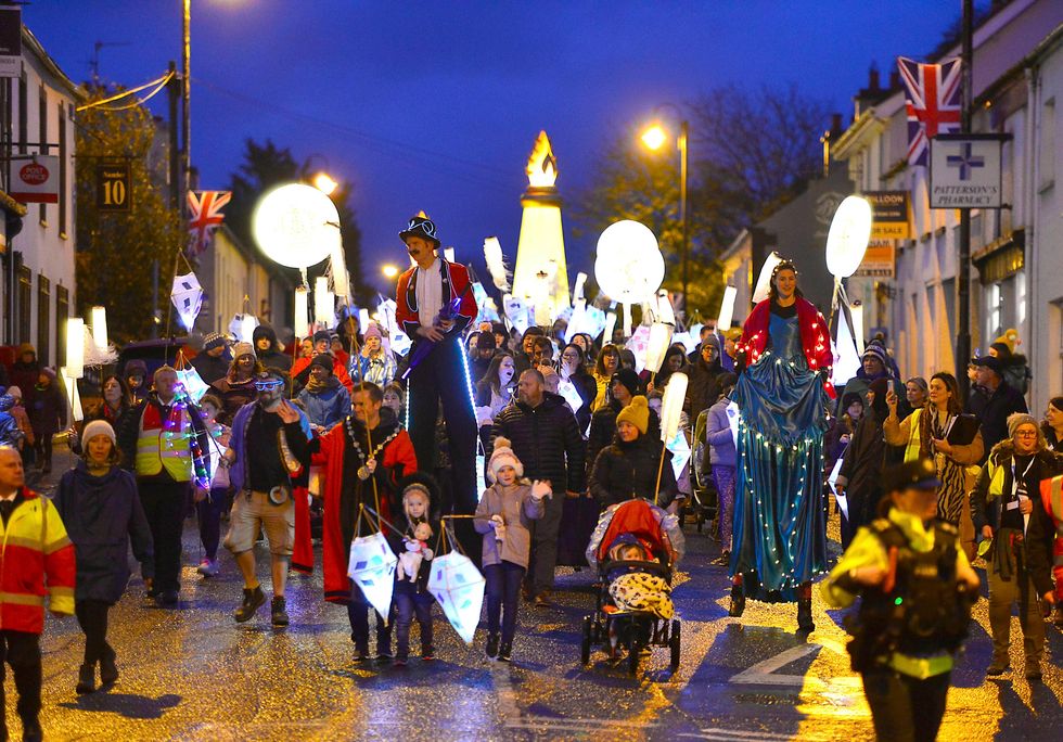 Mayor Stephen Martin led the community lantern parade through the village of Royal Hillsborough (Pacemaker Press/PA)