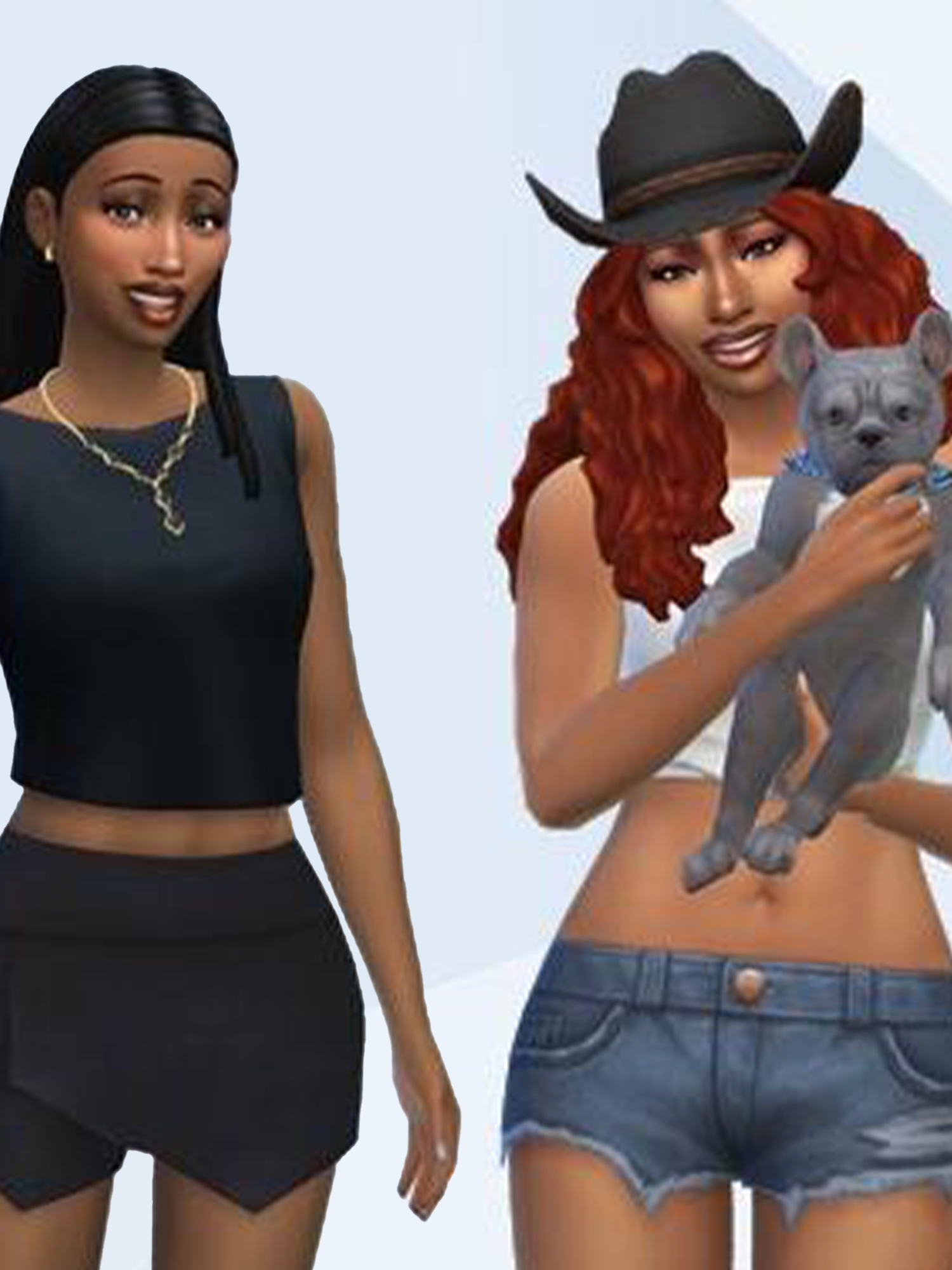 Megan Thee Stallion and Quen Blackwell in The Sims 4