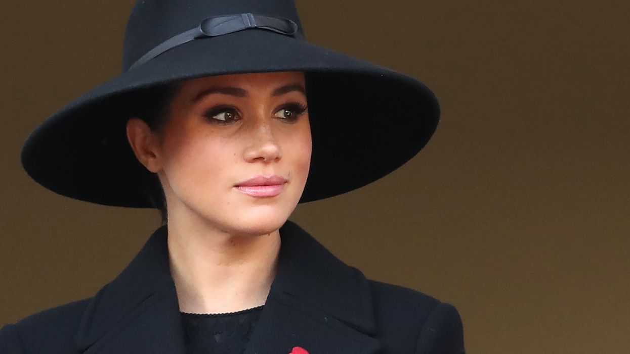 <p>Meghan at the annual Remembrance Sunday memorial in London in 2019 </p>