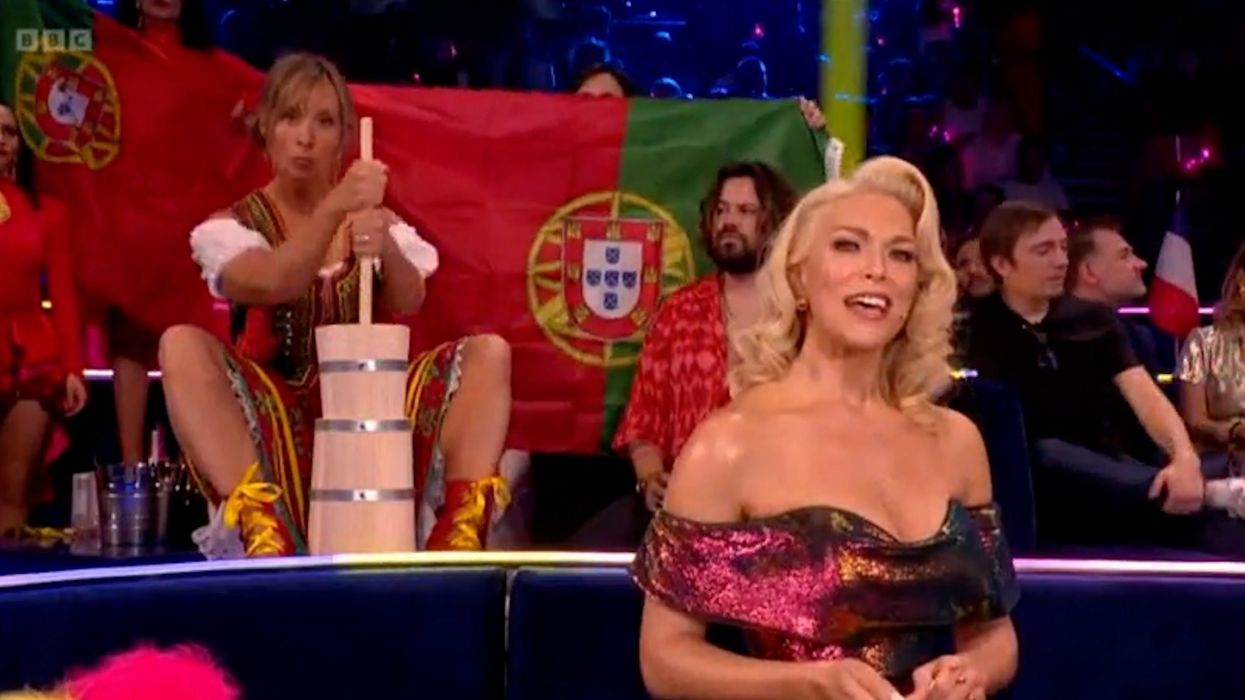 Eurovision viewers baffled as Graham Norton compares Mel Giedroyc's Polish milkmaid cameo to Melania Trump