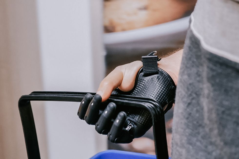 Michael Altheim, 52, of Frankfurt in Germany, was the first person in the world outside of prototypes to get a Hero Gauntlet from UK firm Open Bionics. (Open Bionics/ PA)