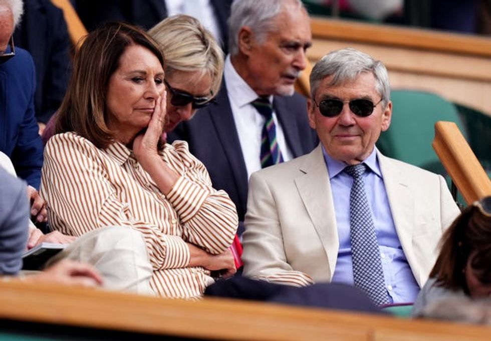 Michael and Carole Middleton in the royal box on day eight of the championship