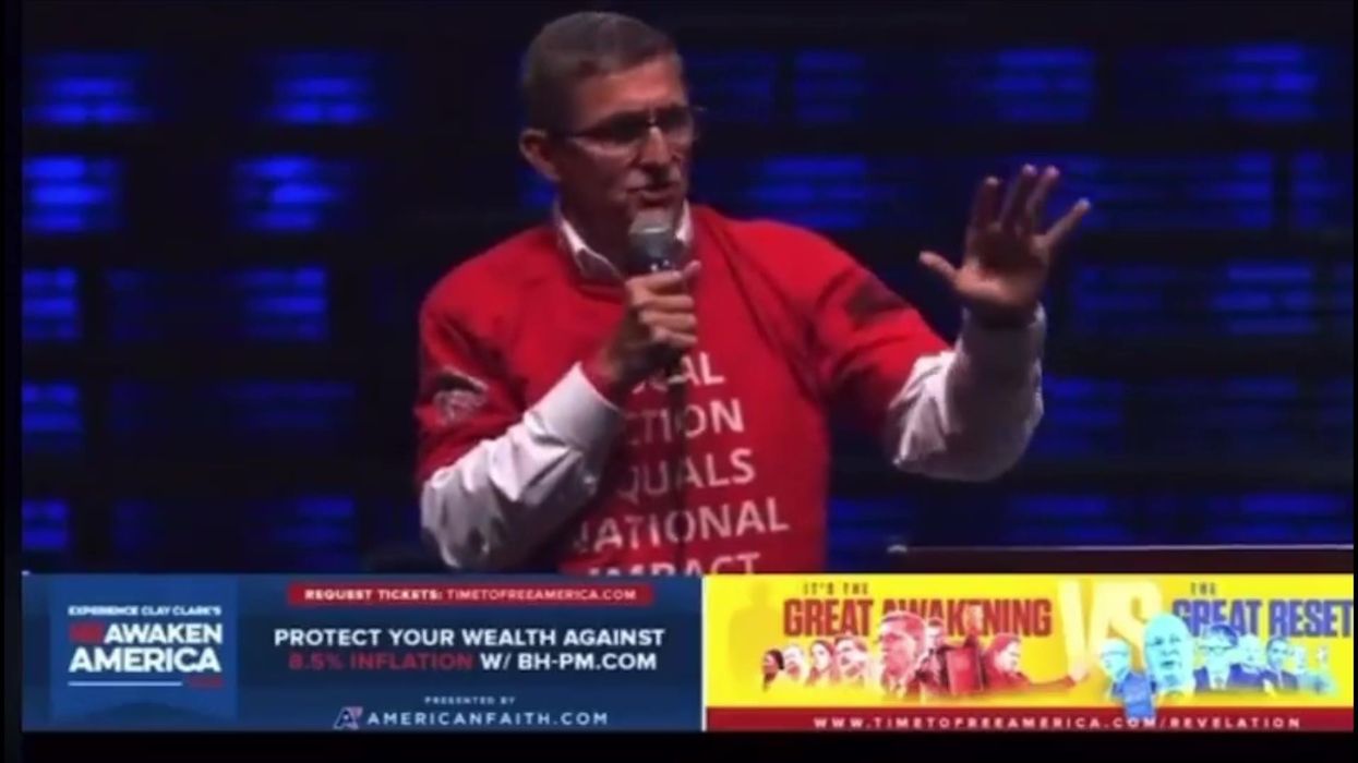 Former national security adviser convinces QAnon audience that Trump is still president