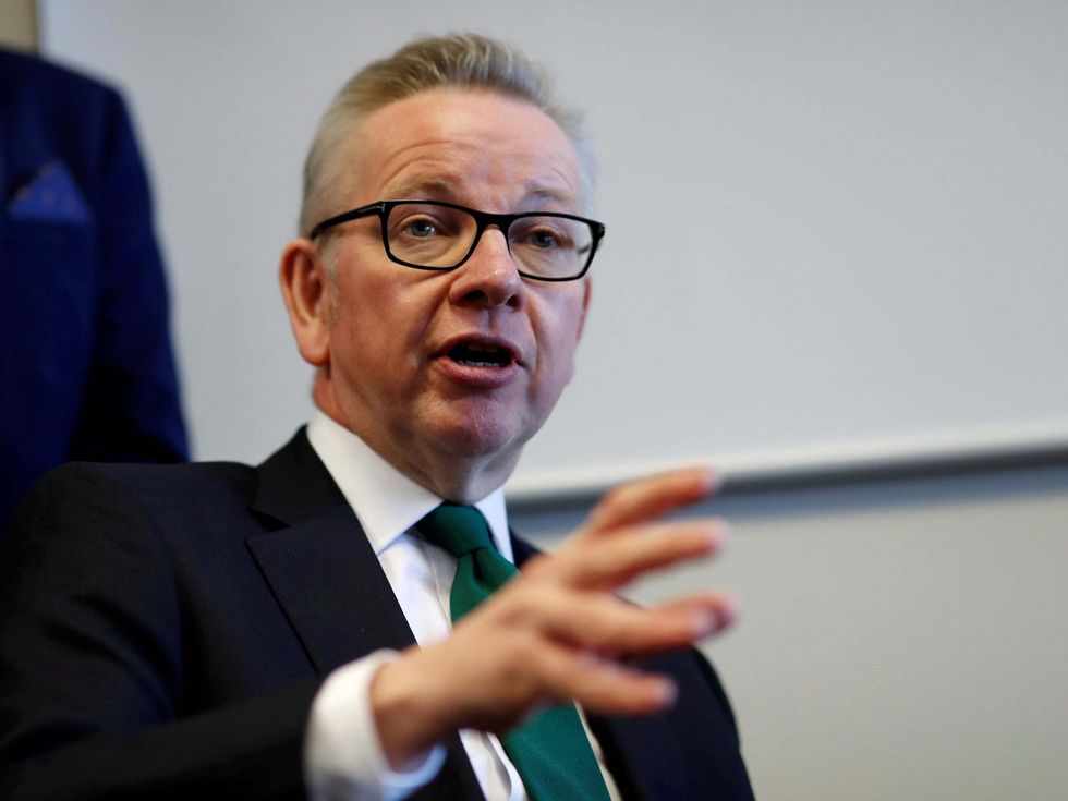 Michael Gove speaks at a meeting in Abderdeen in May 2019