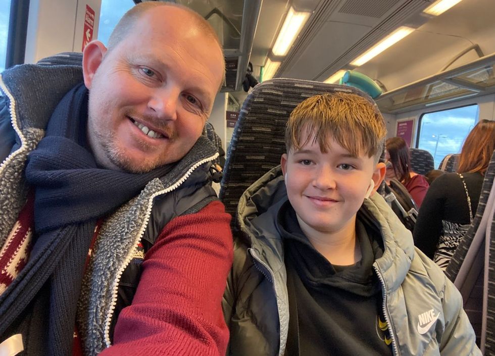 Michael Hollenbeck with his son Brody