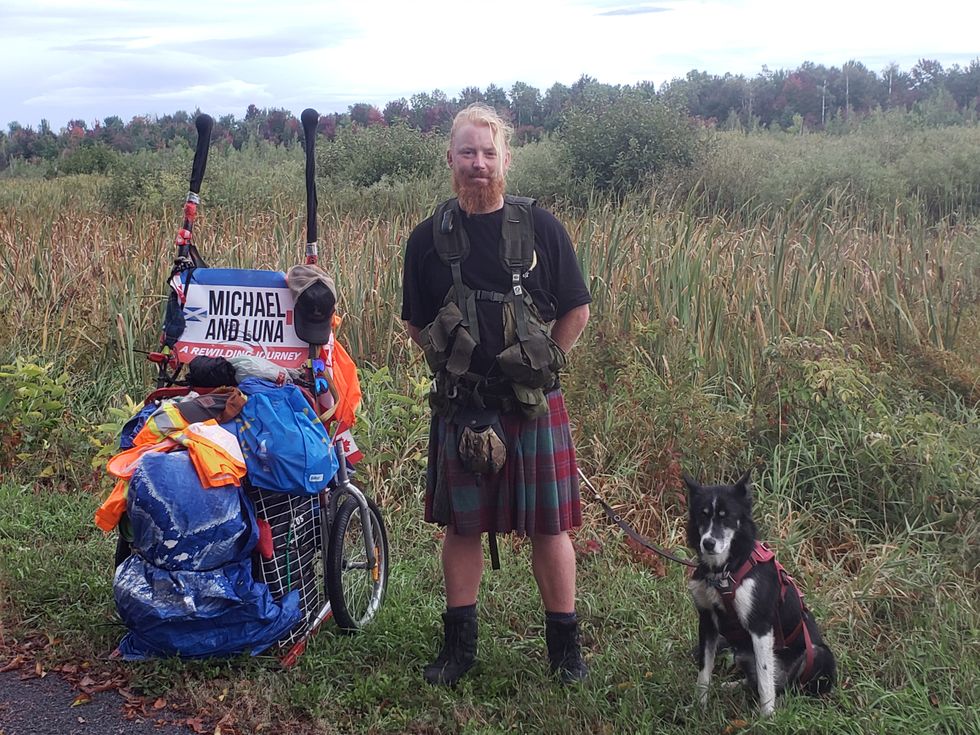 Michael Yellowlees and his dog Luna are trekking across Canada to raise money for Trees for Life (picture: Trees for Life)
