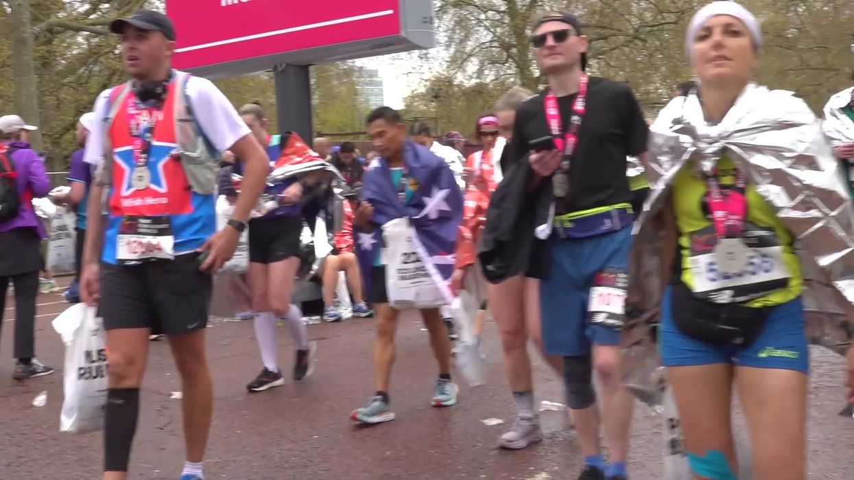 Awkward moment government's emergency alert test goes off at London Marathon