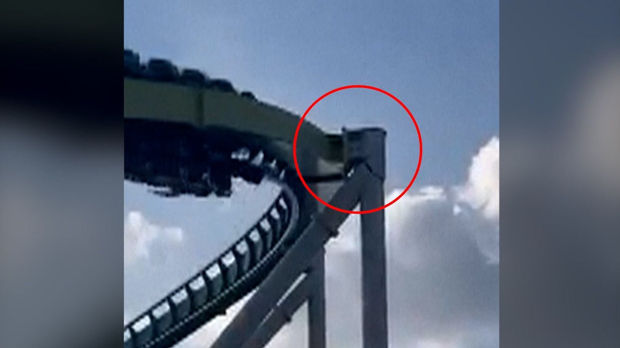 Terrifying footage shows rollercoaster still in use despite broken beam