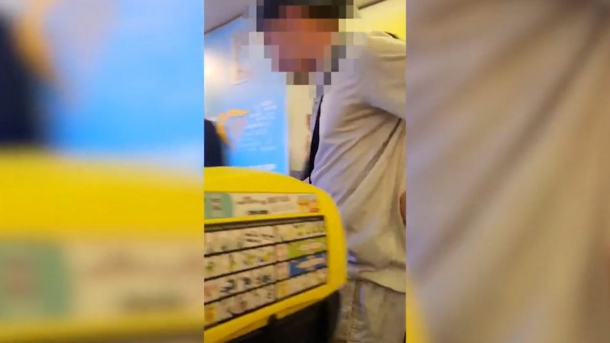 Ryanair passengers argue with staff after being stranded on Spanish island