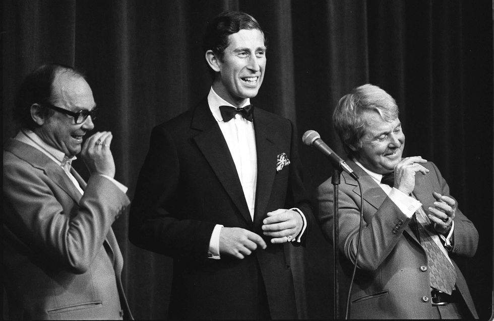 Morecambe and Wise with the Prince of Wales (PA)