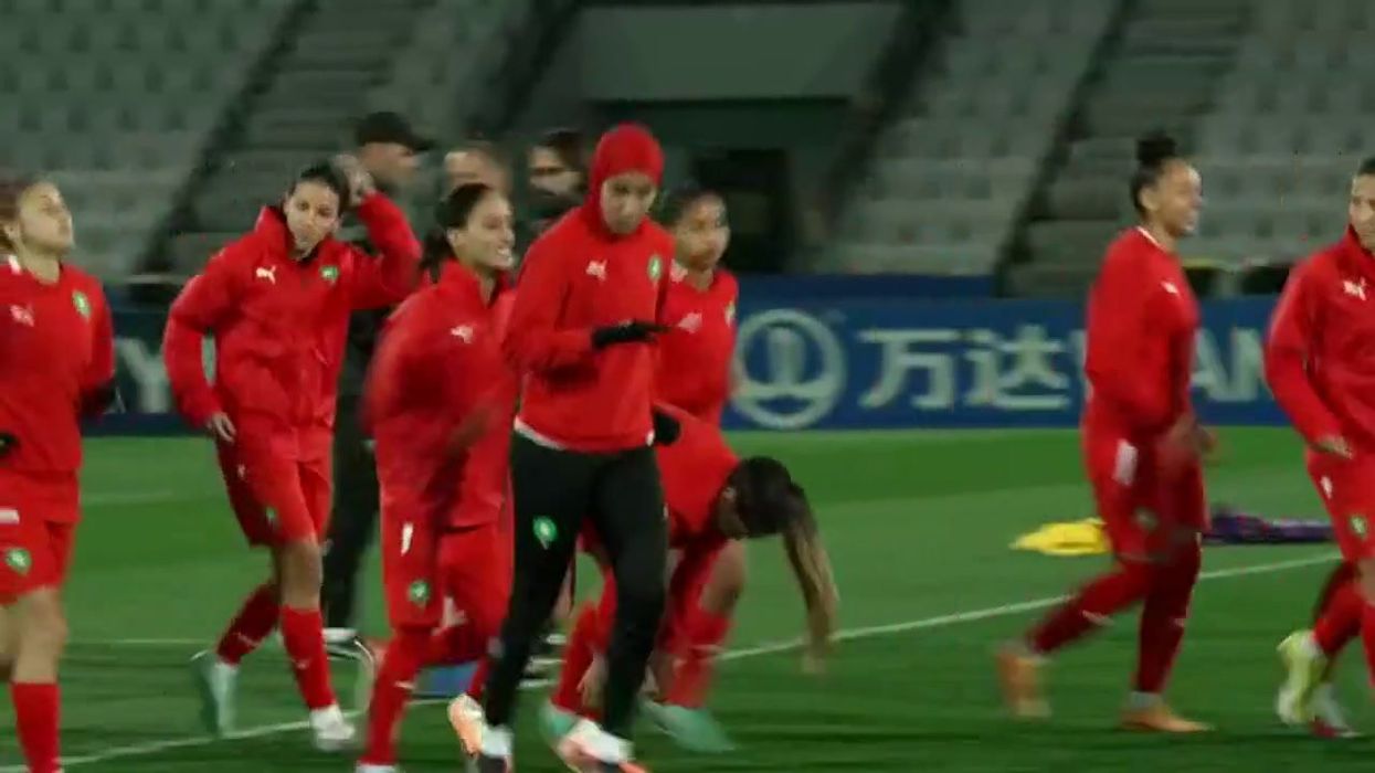 Morocco's Benzina celebrated after becoming first player to wear hijab in World Cup history