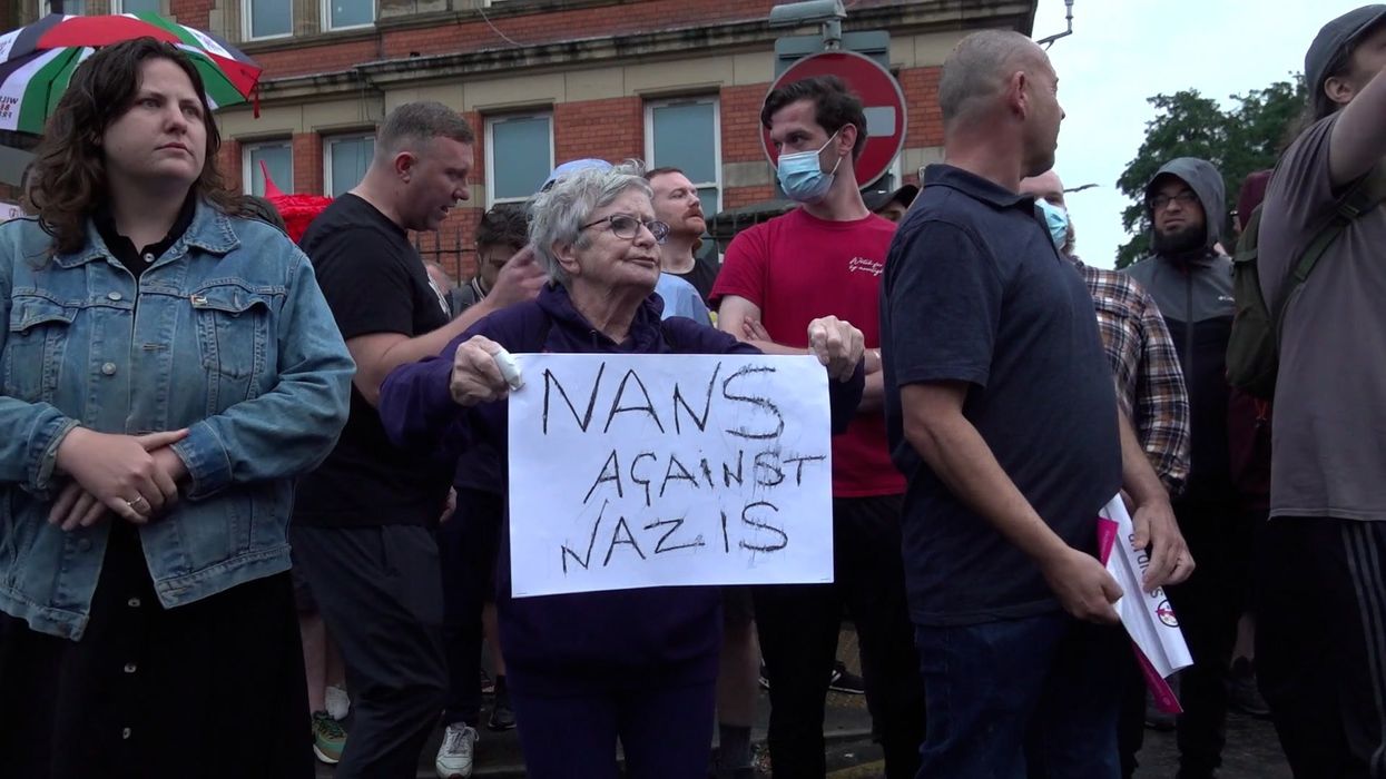 "Nans against Nazis:" Pensioner issues defiant three word response to far right thugs