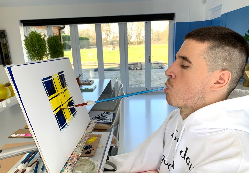 Artist who paints with his mouth unveils artwork inspired by ‘hero’ Doddie Weir