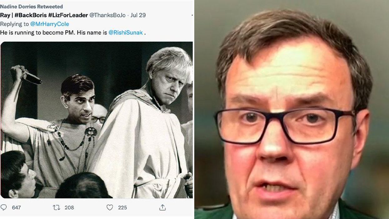 Nadine Dorries condemned for 'dangerous' retweet suggesting that Rishi Sunak is a backstabber