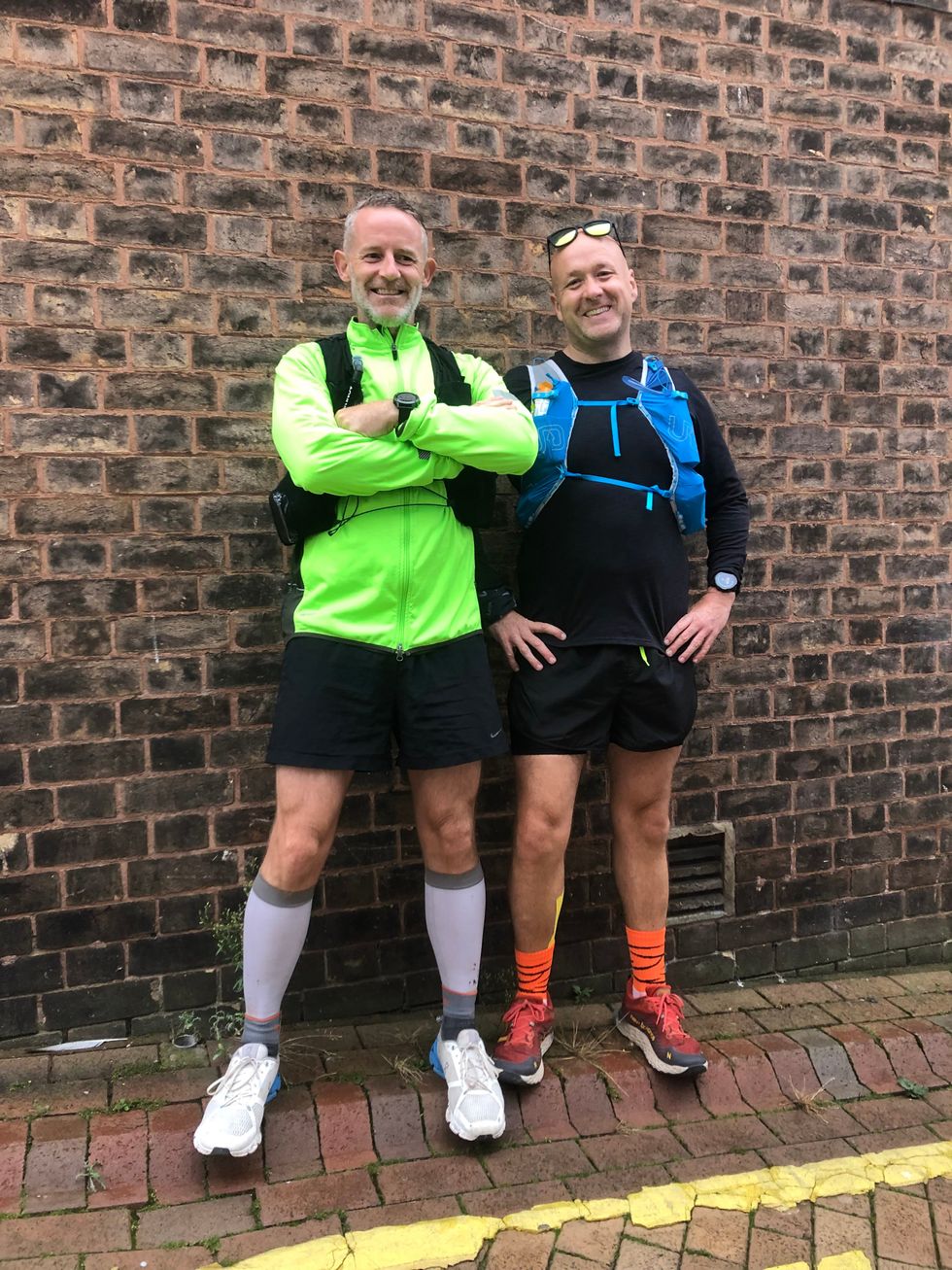 Mr Bagwell (left) said his journeys with fellow runners have been like therapy sessions (Matt Bagwell/Run The Country Ultra)