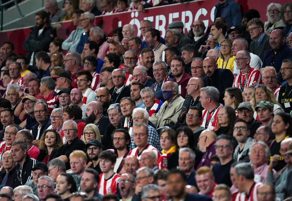 Mr Burridge (pictured, centre) was 14 when he watched the Bees last in the top flight (Nick Potts/PA)