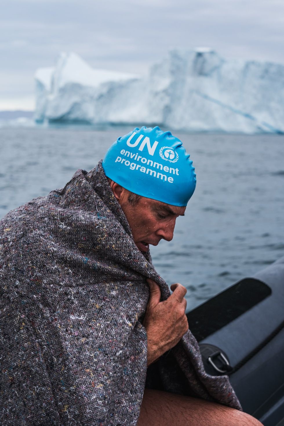 Mr Pugh faced near-freezing temperatures during his swim (Olle Nordell/Lewis Pugh Foundation/PA)