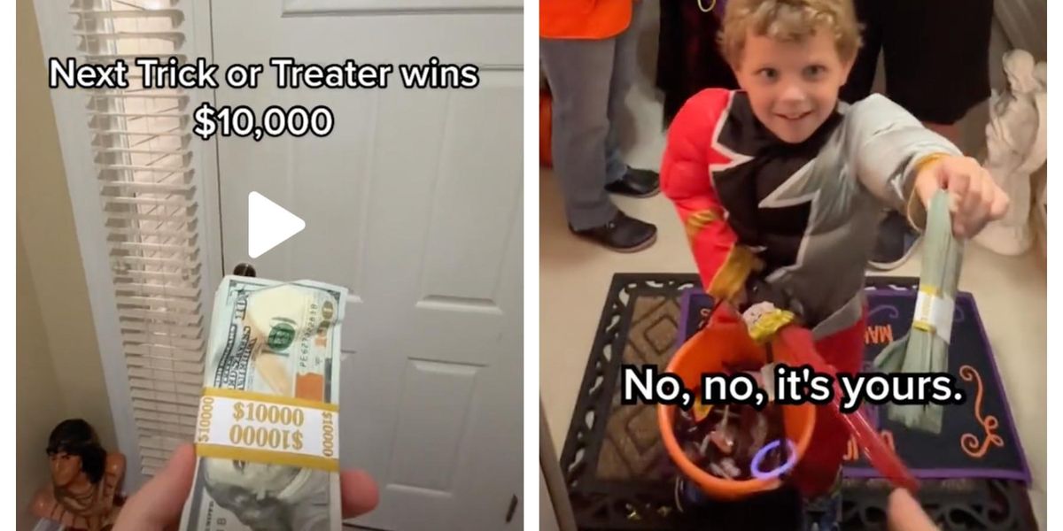 Mr Beast gave out $10k bundle on Halloween and one kid tried to swap it ...