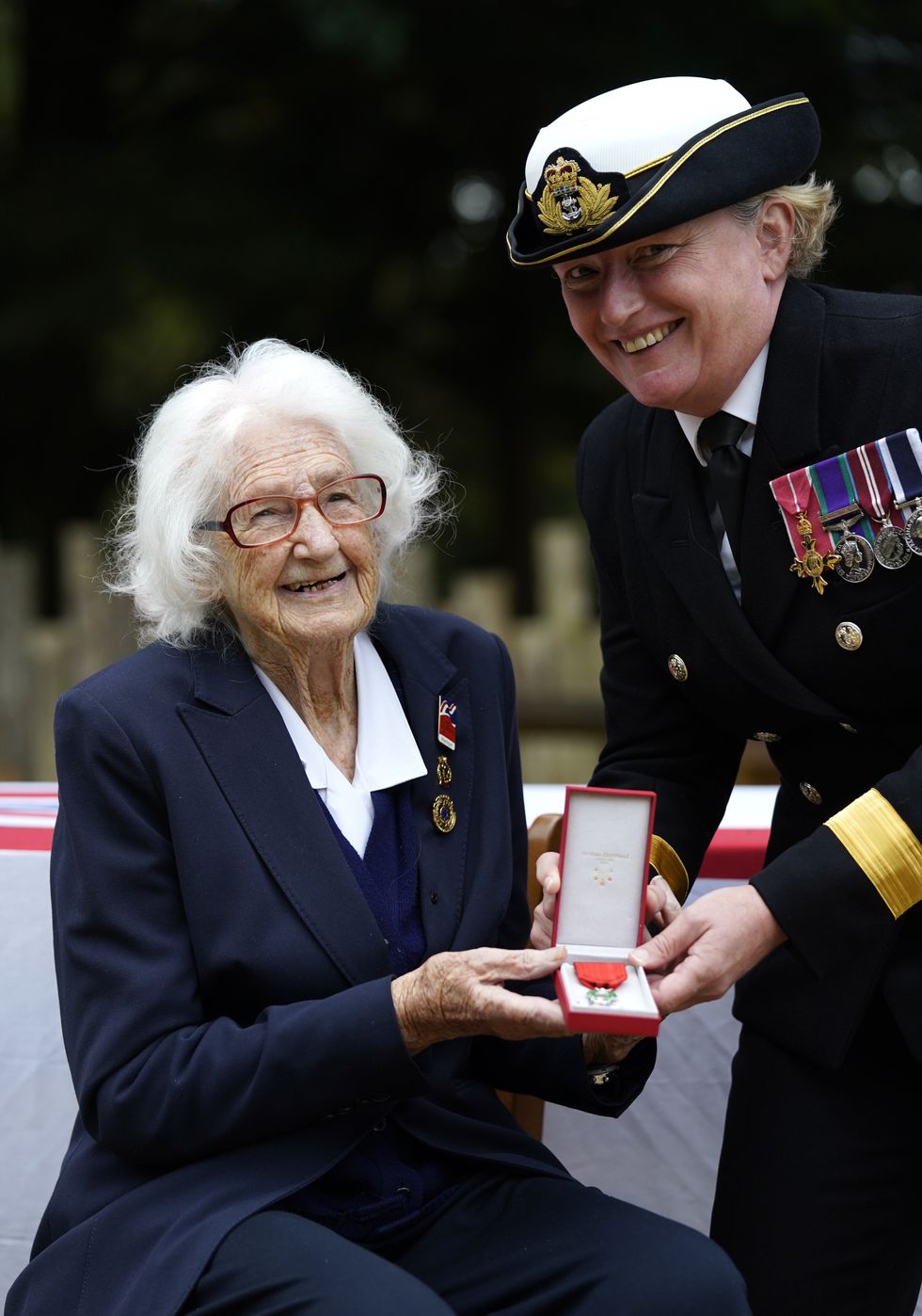 Mrs Cockayne served in the Women\u2019s Royal Naval Service (Andrew Matthews/PA)