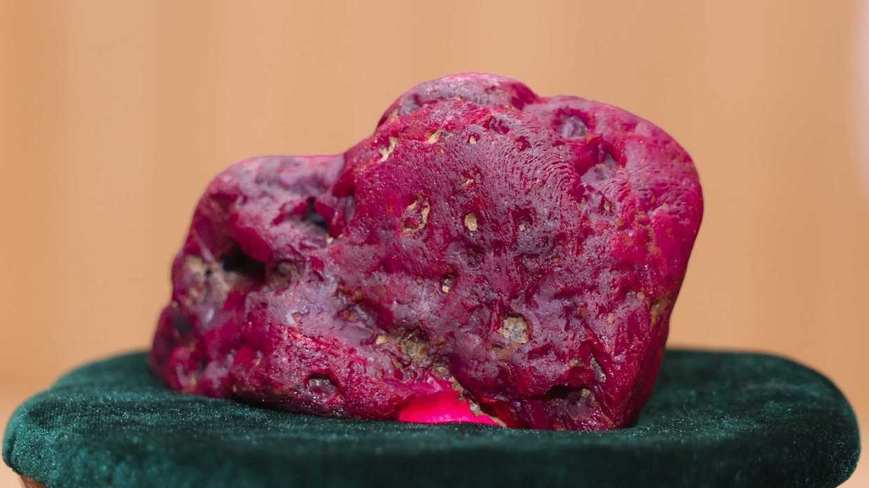 Myanmar's newly discovered ruby is displayed at president office in Naypyitaw, Myanmar