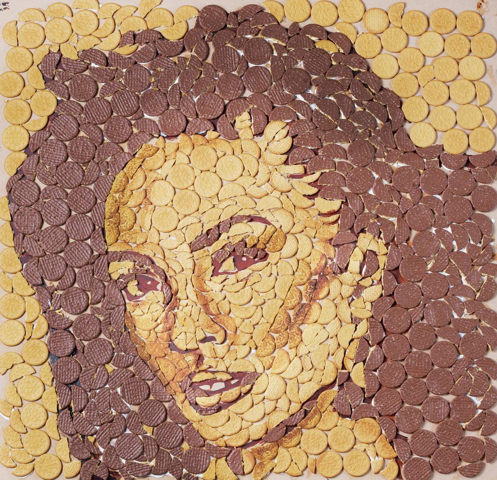 Nathan Wyburn's biscuit portrait of Alesha Dixon