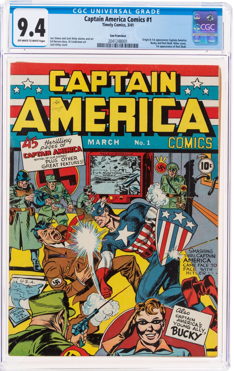 Near-mint condition of first Captain America Comic sells for over £2.3 million