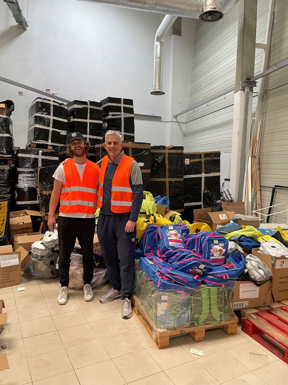 Neil Spalding and Stuart Thomas in the warehouse