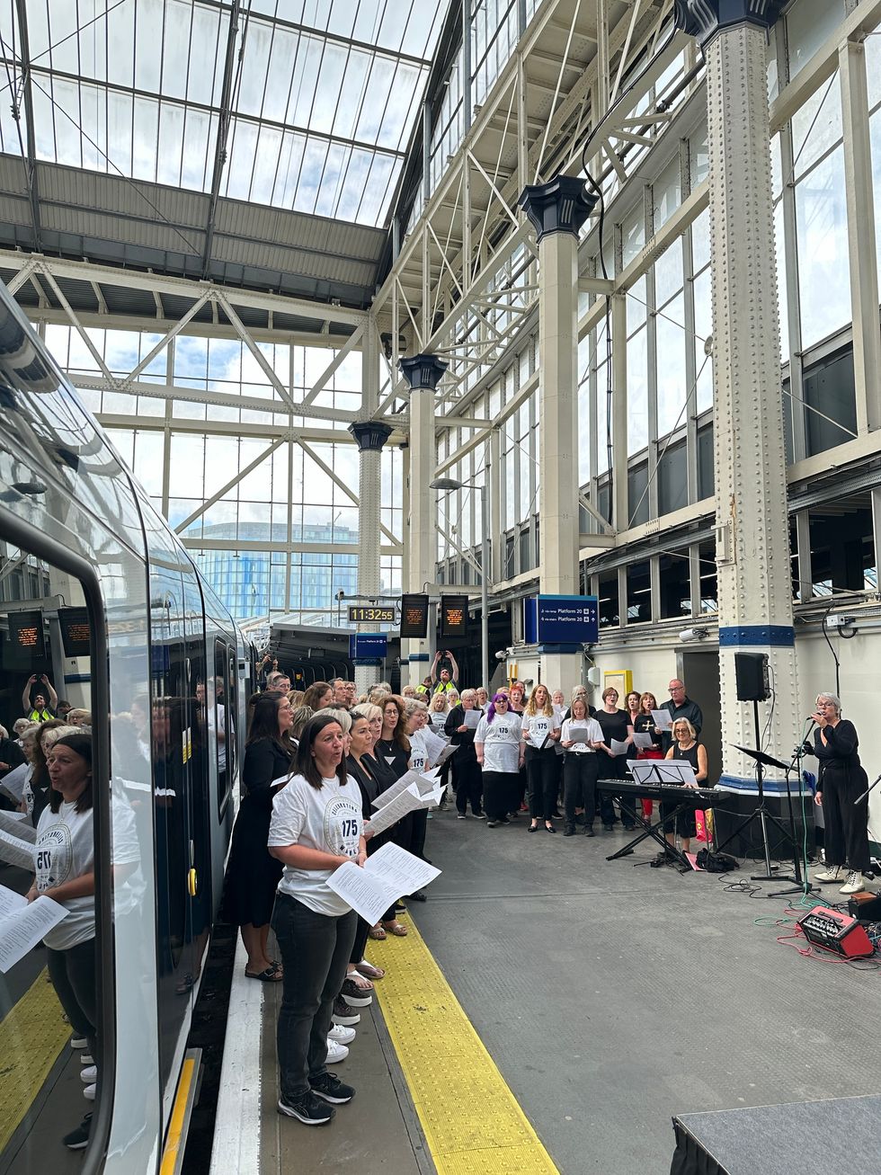 Rail staff perform Abba hit to mark London Waterloo’s 175th anniversary