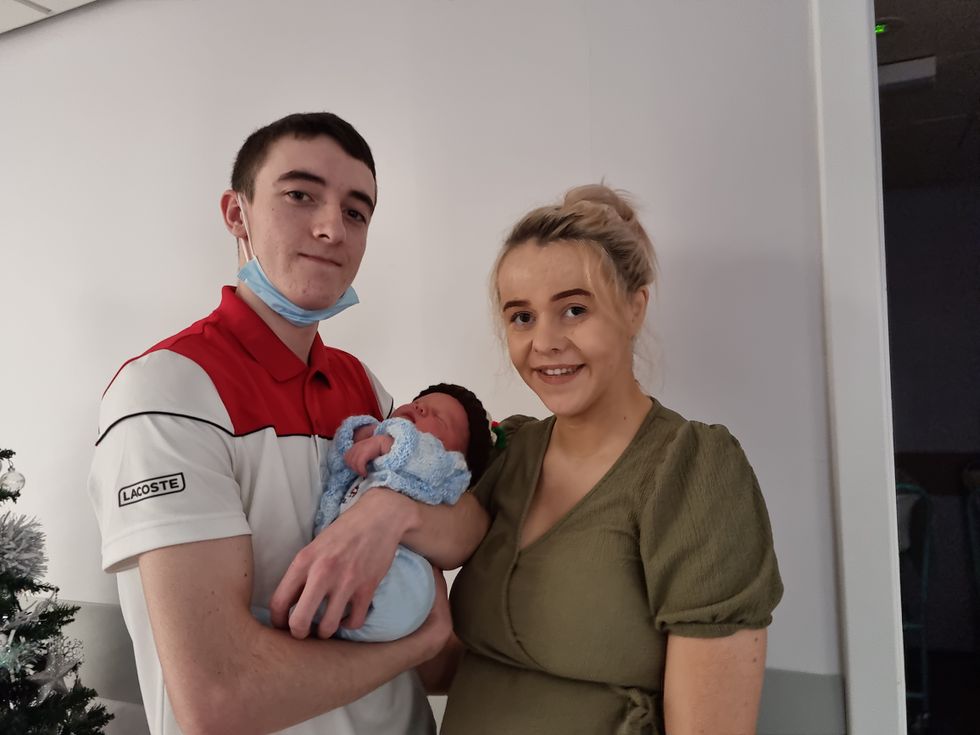 Newborn Oliver Fox with parents Emma Geary and Ben Fox (NHS Greater Glasgow and Clyde)