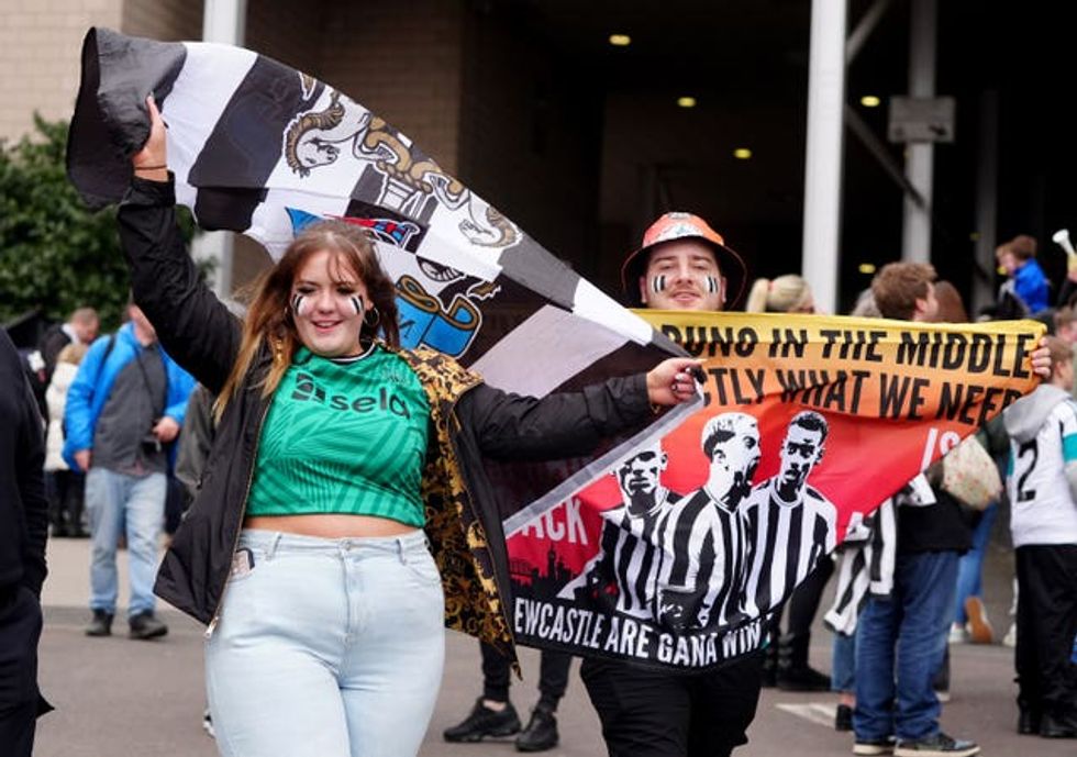 Newcastle United fans ahead of the Carabao Cup trophy parade in Newcastle