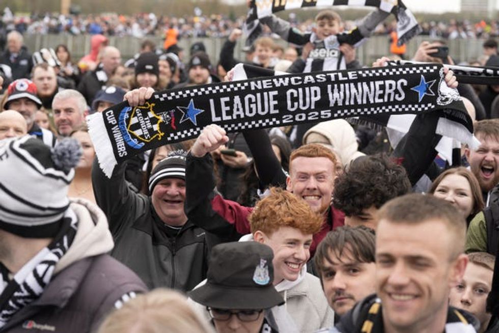 Newcastle United fans at Town Moor ahead of the Carabao Cup trophy parade in Newcastle