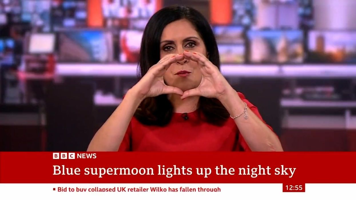 BBC News couldn’t show images of the blue supermoon – so the presenter improvised