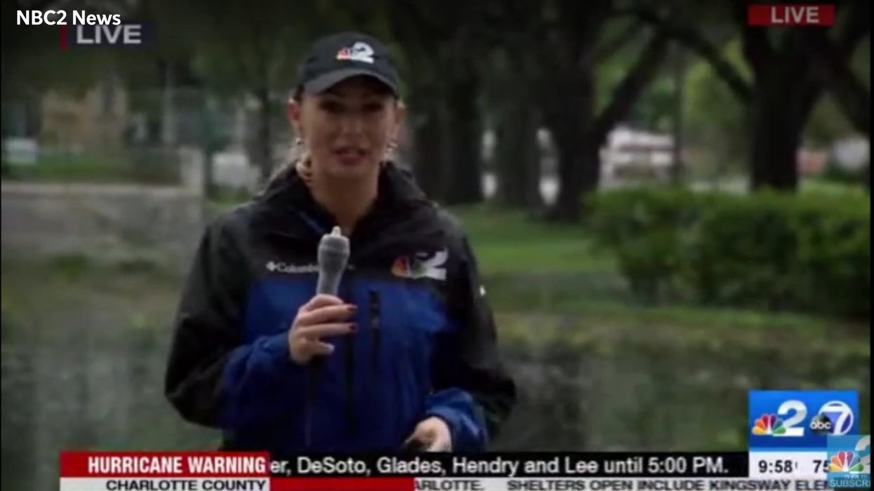 News reporter uses condom to protect microphone from Hurricane Ian