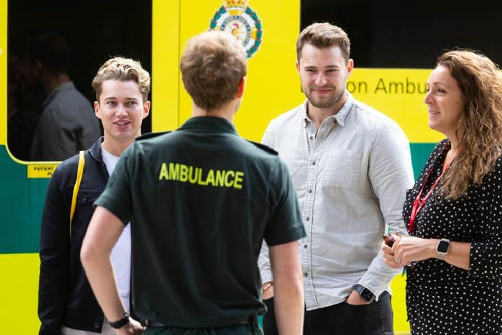 Curtis and AJ Pritchard surprise staff and patients to celebrate birthday of NHS