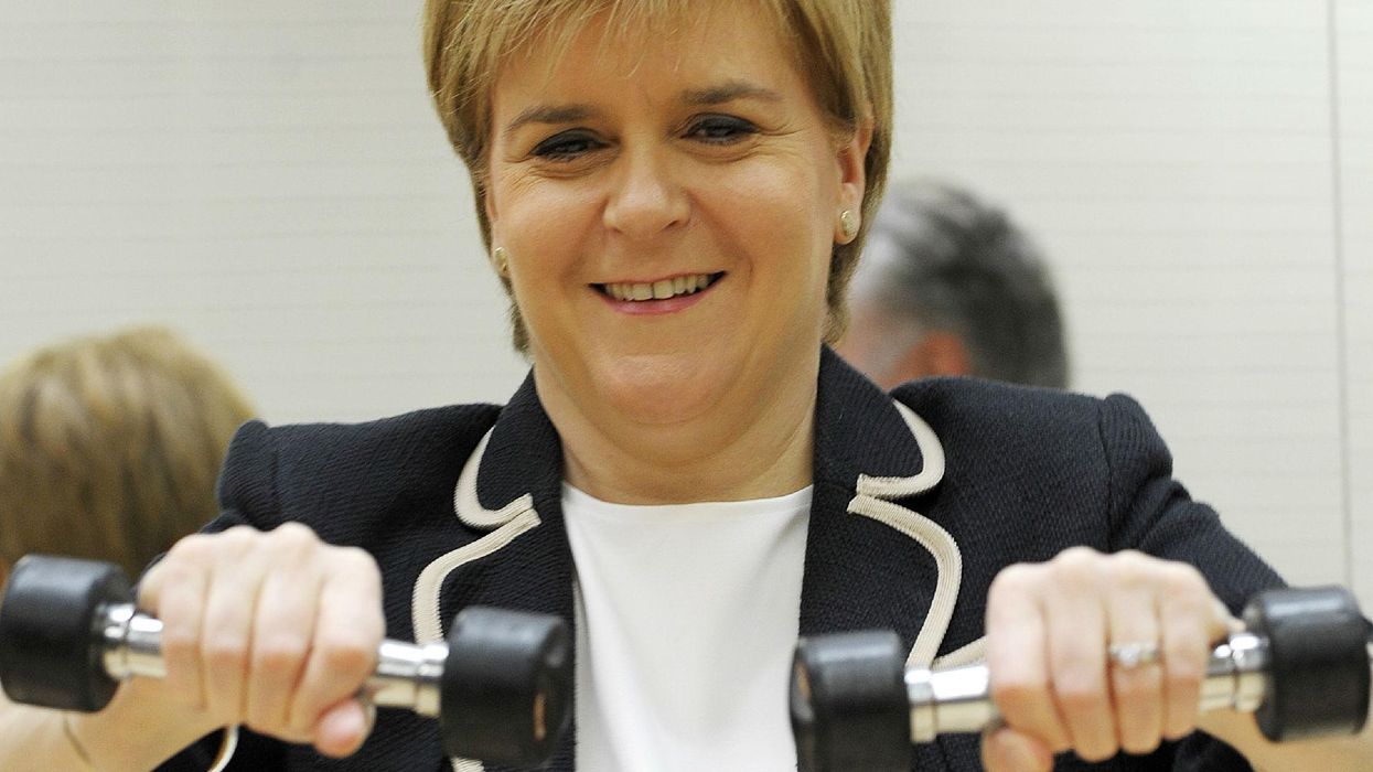 Nicola Sturgeon takes part in a seniors exercise class at Bishopbriggs Leisure Centre. East Dunbartonshire on the outskirts of Glasgow, on June 5, 2017. The area was ranked best for women by the National Centre for Social Research. Picture: