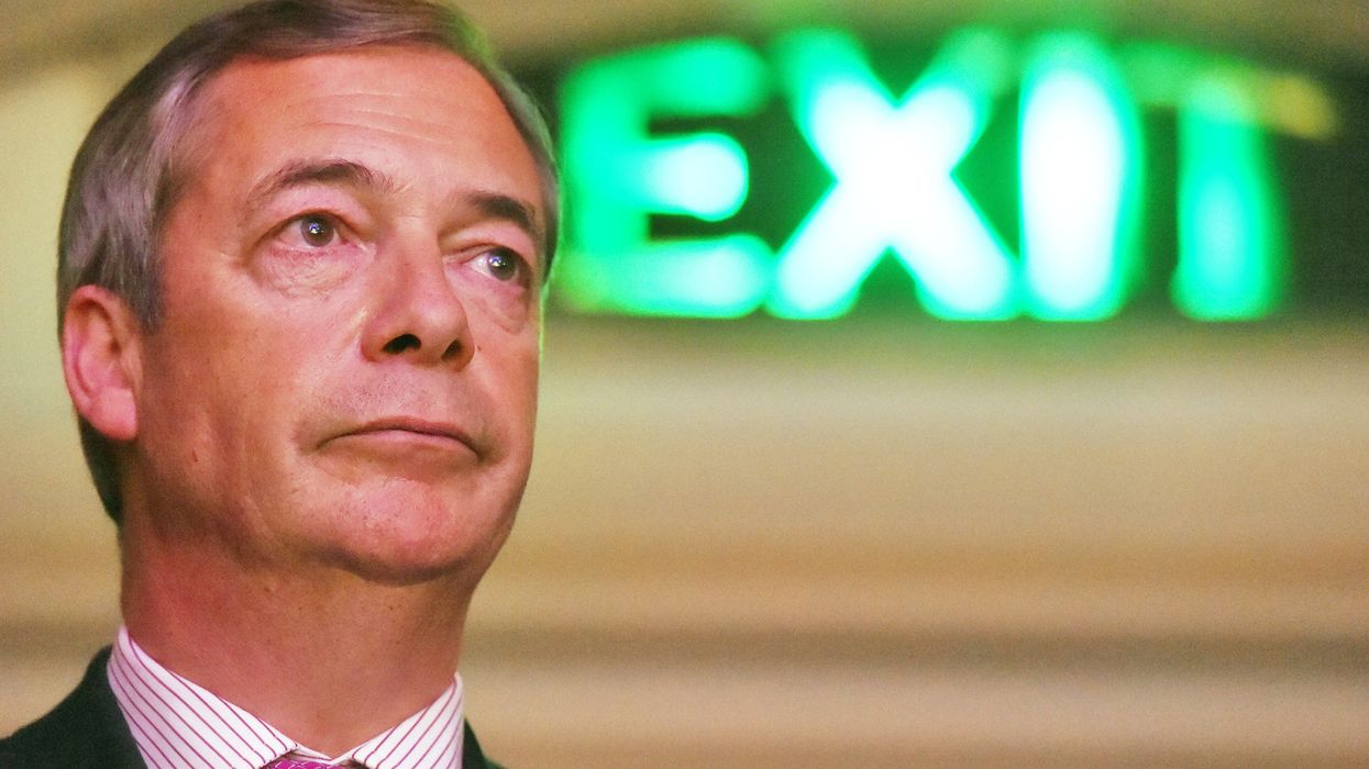 Nigel Farage at a Leave Means Leave rally at Central Hall in London in 2019