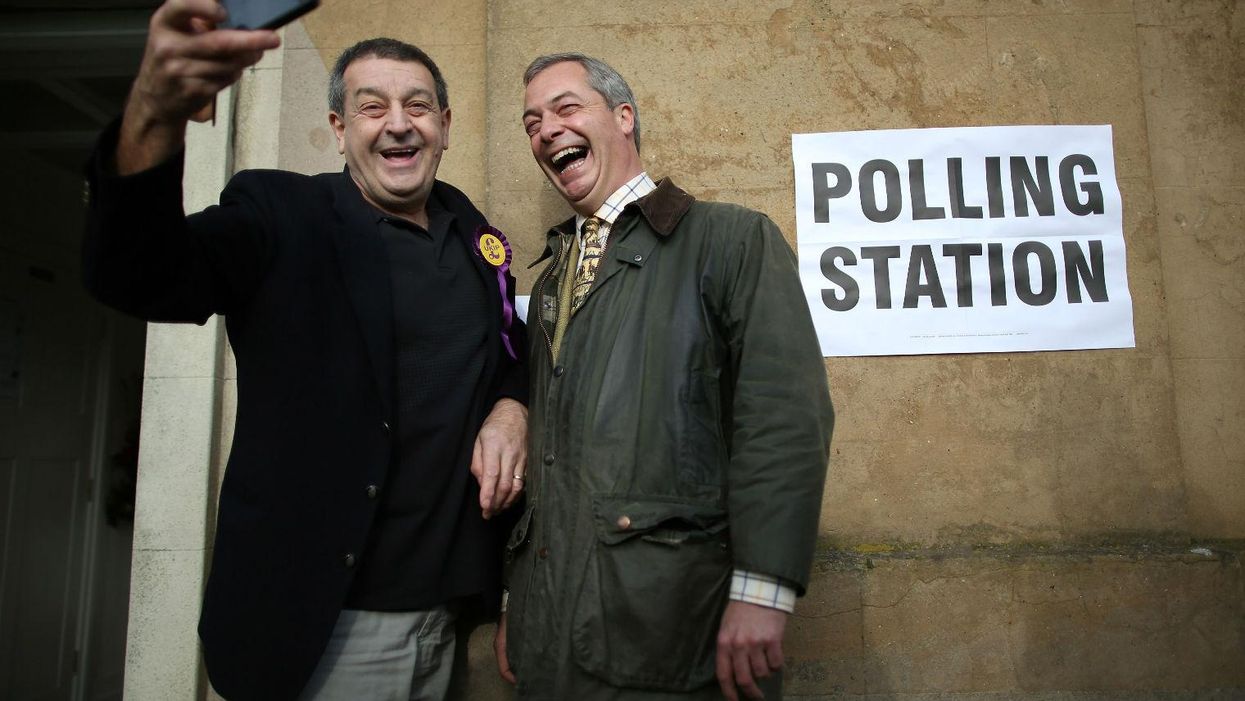 Nigel Farage with a Ukip supporter at the Rochester & Strood by-election in November