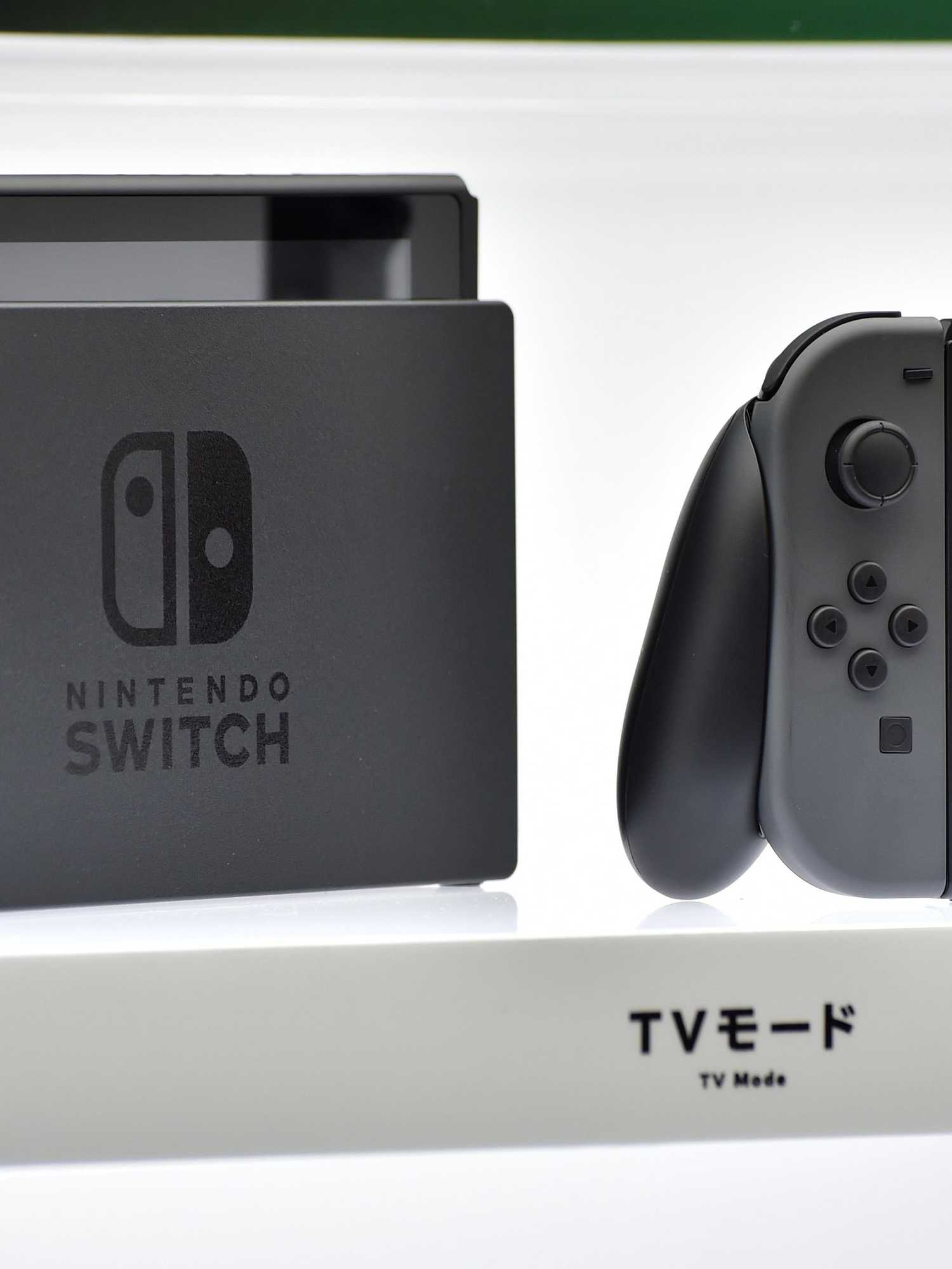 Nintendo's new video game console Switch is displayed at a presentation in Tokyo on January 13, 2017